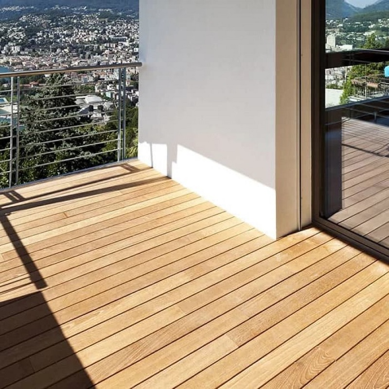 Террасная доска Ekzofloor Тик Балийский (Bali Teak), без покрытия 19x130x1200-2400